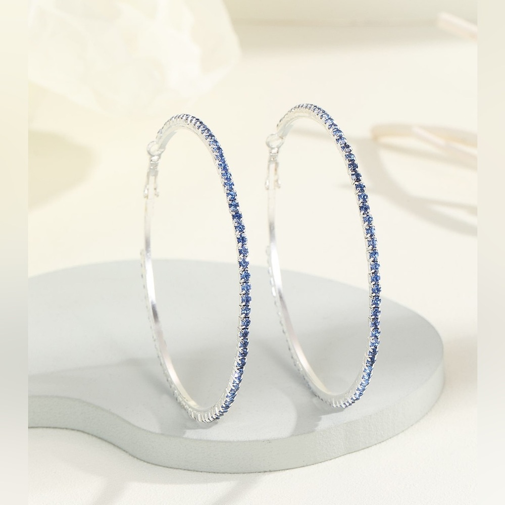 Women’s Rhinestone Hoop Earrings